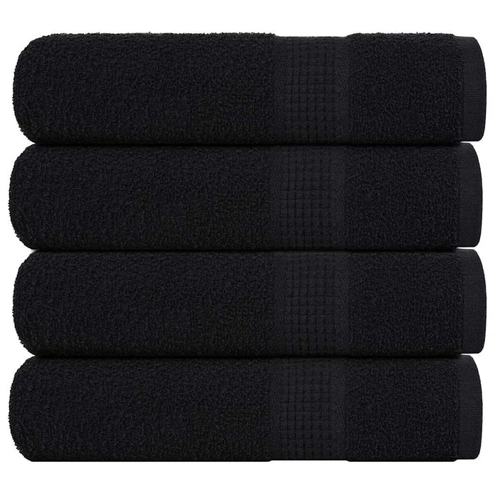 vidaXL Bath Towels 4 pcs Black 100x150 cm 360 gsm 100% Cotton