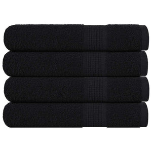 vidaXL Sauna Towels 4 pcs Black 80x200 cm 360 gsm 100% Cotton