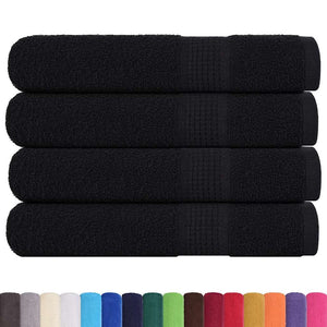 vidaXL Sauna Towels 4 pcs Black 80x200 cm 360 gsm 100% Cotton