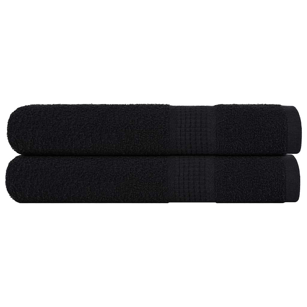 vidaXL Towels 2 pcs Black 100x200 cm 360 gsm 100% Cotton