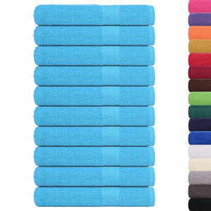 vidaXL Towels 10 pcs Turquoise 100x200 cm 360 gsm 100% Cotton