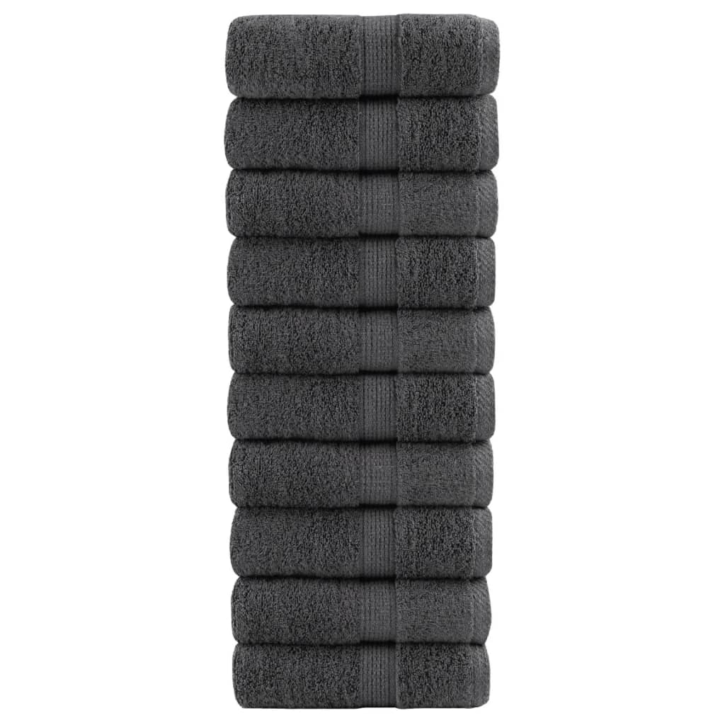 vidaXL Premium Guest Towels SOLUND 10pcs Anthracite 30x50cm 600gsm