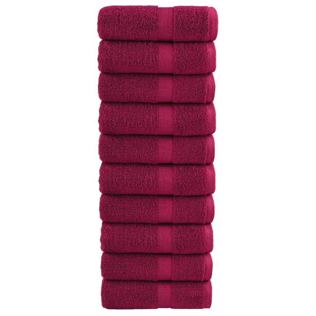 vidaXL Premium Soap Towels SOLUND 10pcs Bordeaux 30x30cm 600gsm