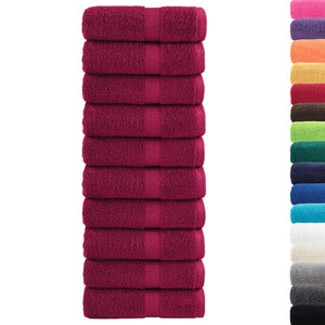 vidaXL Premium Soap Towels SOLUND 10pcs Bordeaux 30x30cm 600gsm