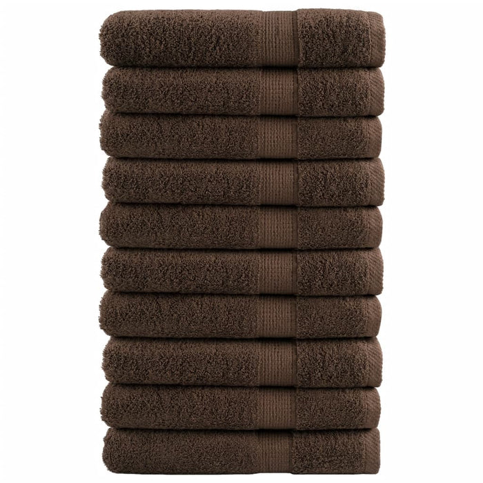 vidaXL Premium Towels SOLUND 10pcs Brown 100x200cm 600gsm