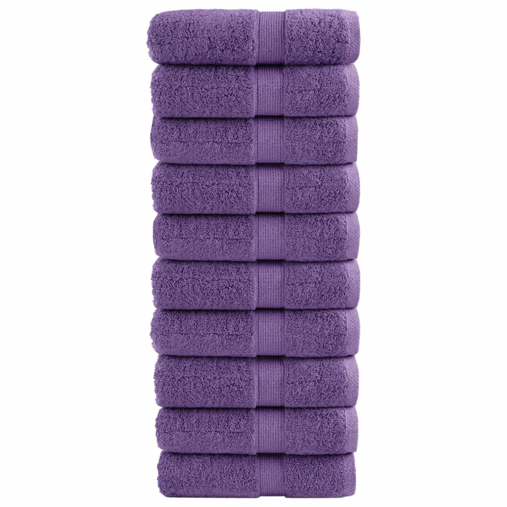 vidaXL Premium Guest Towels SOLUND 10 pcs Purple 30x50 cm 600 gsm