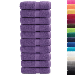 vidaXL Premium Guest Towels SOLUND 10 pcs Purple 30x50 cm 600 gsm