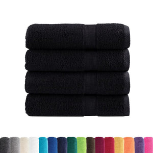 vidaXL Premium Hand Towels SOLUND 4 pcs Black 50x100 cm 600 gsm