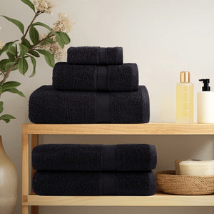 vidaXL Premium Hand Towels SOLUND 4 pcs Black 50x100 cm 600 gsm