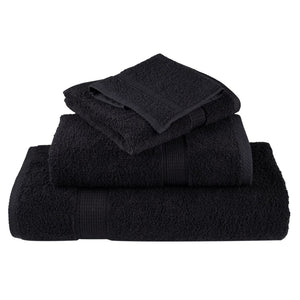 vidaXL Premium Hand Towels SOLUND 4 pcs Black 50x100 cm 600 gsm