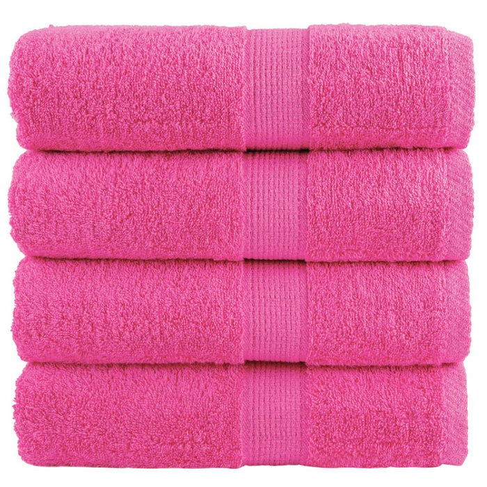 vidaXL Premium Guest Towels SOLUND 4 pcs Pink 30x50 cm 600 gsm