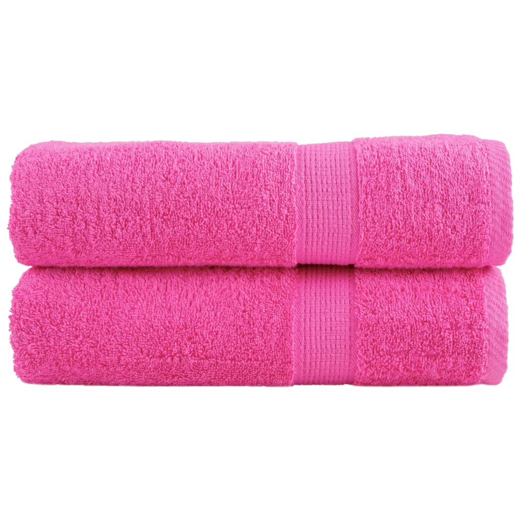 vidaXL Premium Shower Towels SOLUND 2 pcs Pink 70x140 cm 600 gsm