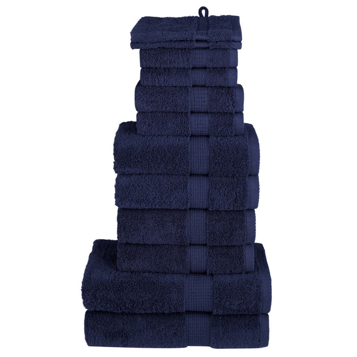 vidaXL 12 Piece Premium Towel Set SOLUND Navy Blue 600 gsm