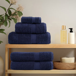 vidaXL 12 Piece Premium Towel Set SOLUND Navy Blue 600 gsm