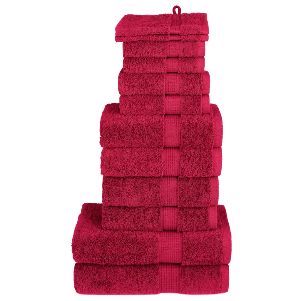 vidaXL 12 Piece Premium Towel Set Red 600 gsm 100% Cotton