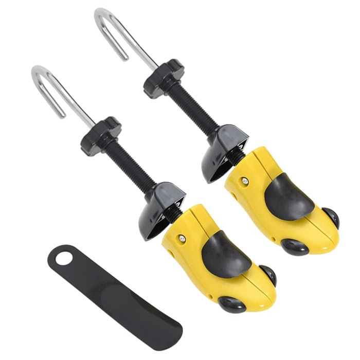 vidaXL Shoe Stretchers with Shoe Horn Yellow EU 34-37 Plastic