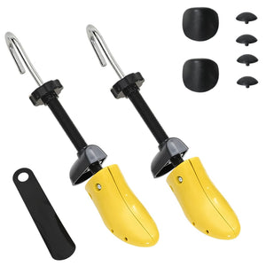 vidaXL Shoe Stretchers with Shoe Horn Yellow EU 34-37 Plastic