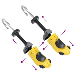 vidaXL Shoe Stretchers with Shoe Horn Yellow EU 34-37 Plastic