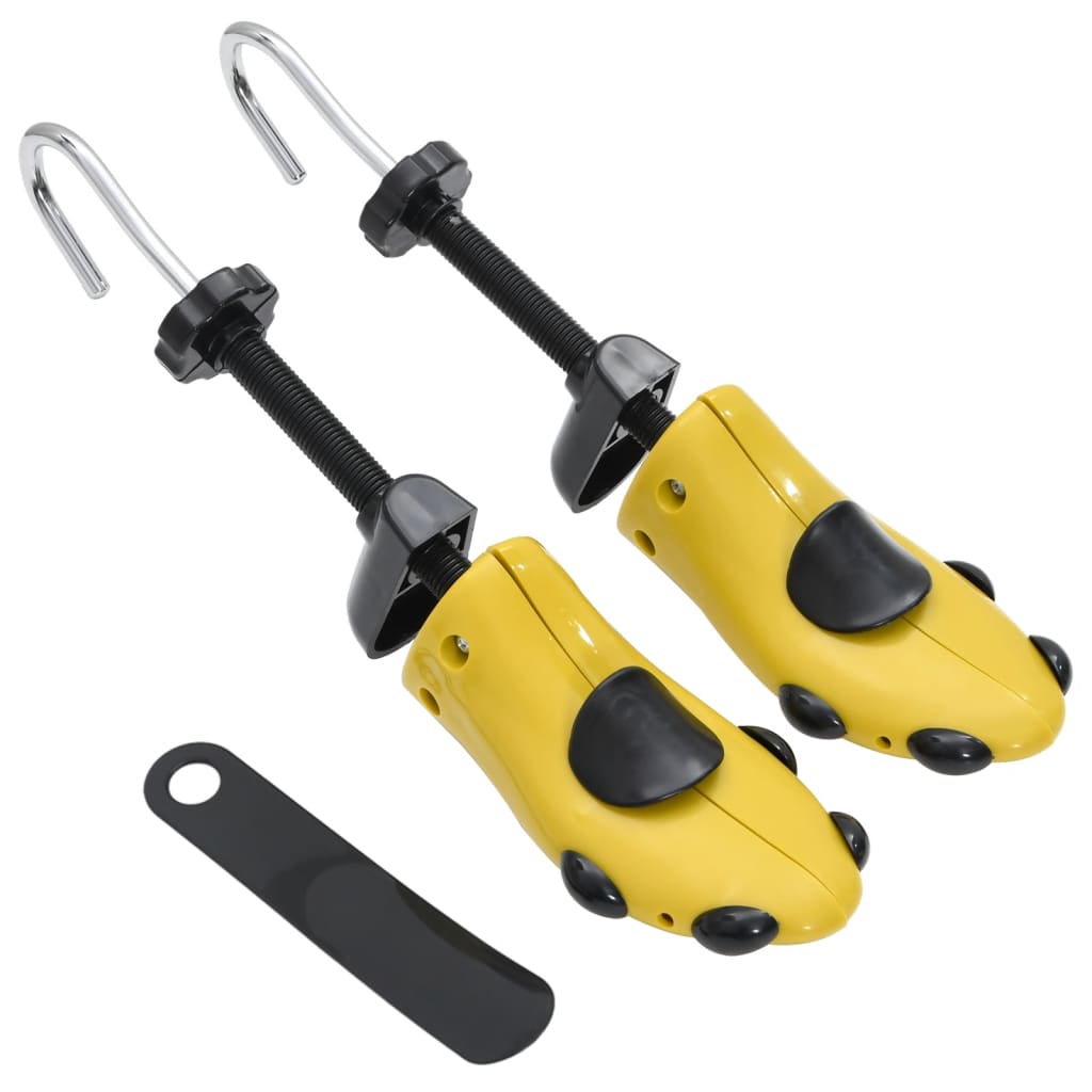 vidaXL Shoe Stretchers with Shoe Horn Yellow EU 37-41 Plastic