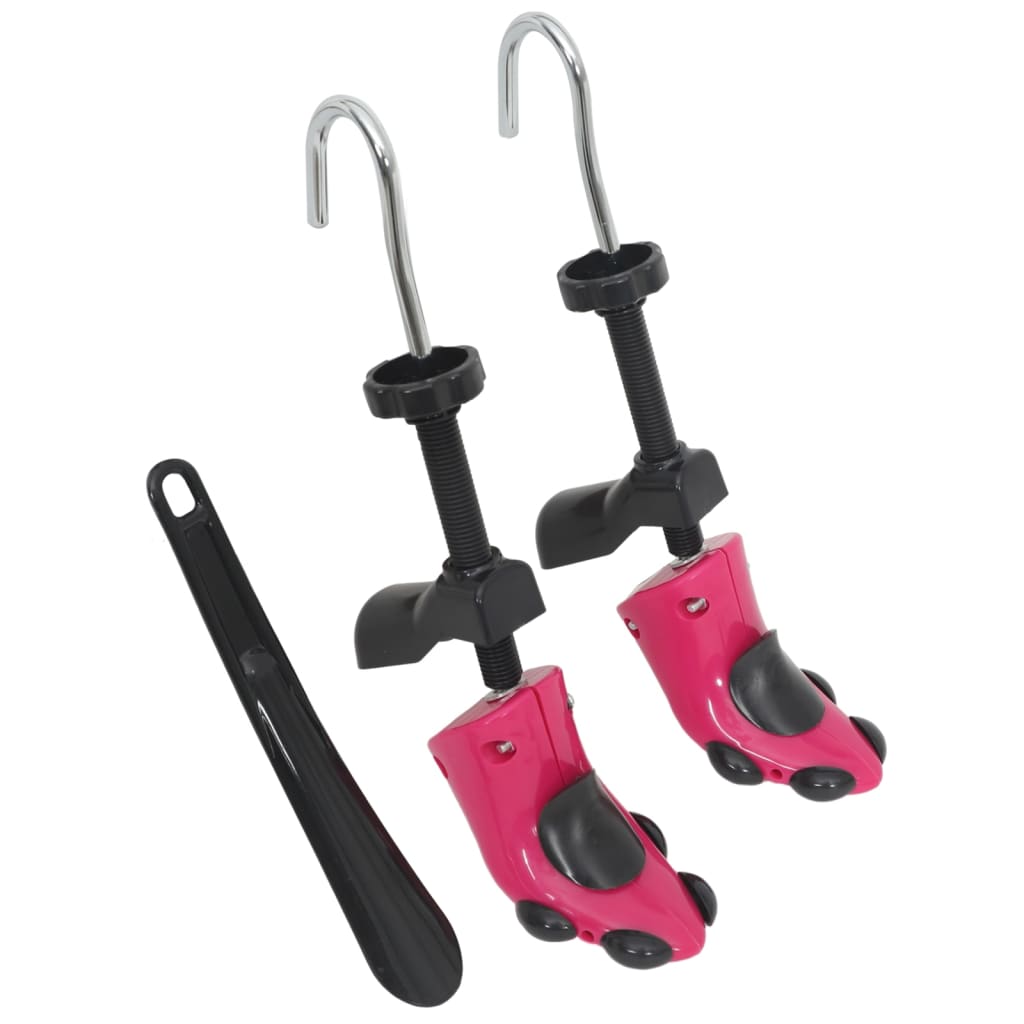 vidaXL Shoe Stretchers with Shoe Horn Pink EU 34-40 Plastic