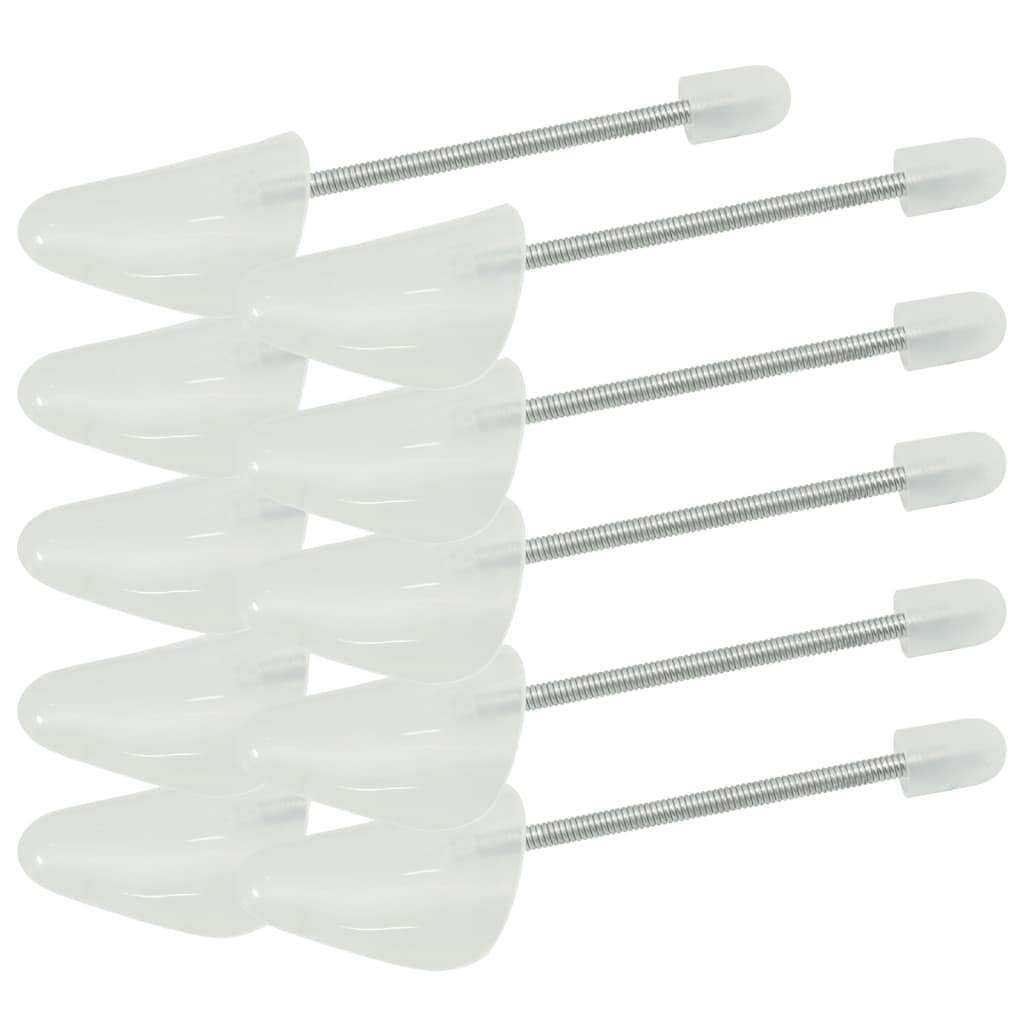 vidaXL Shoe Trees 5 Pairs White EU 35-38 Plastic