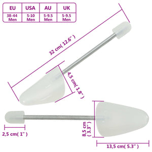 vidaXL Shoe Trees 5 Pairs White EU 38-44 Plastic