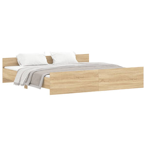 vidaXL Bed Frame without Mattress Sonoma Oak 200x200 cm