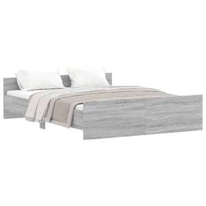 vidaXL Bed Frame without Mattress Grey Sonoma 160x200 cm