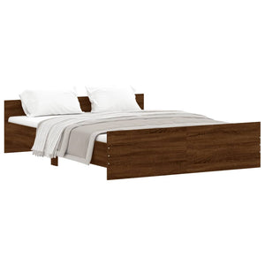 vidaXL Bed Frame without Mattress Brown Oak 160x200 cm