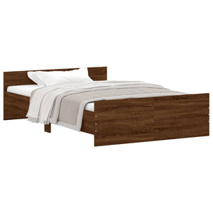 vidaXL Bed Frame without Mattress Brown Oak 120x190 cm Small Double