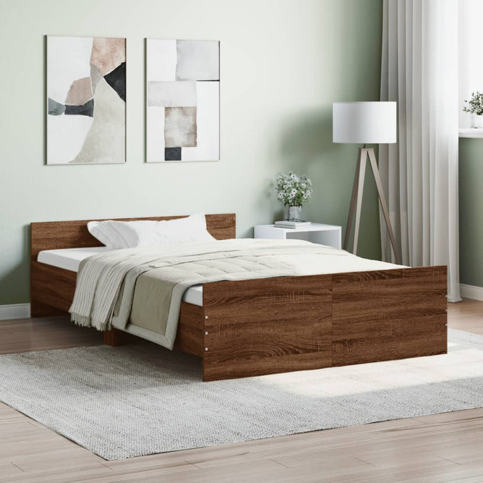 vidaXL Bed Frame without Mattress Brown Oak 120x190 cm Small Double