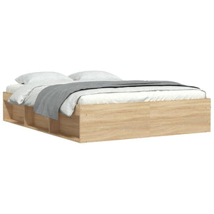 vidaXL Bed Frame without Mattress Sonoma Oak 140x190 cm