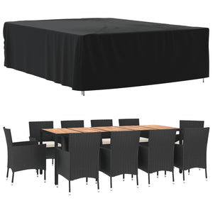 vidaXL Garden Furniture Cover Black 350x260x90cm 420D Oxford