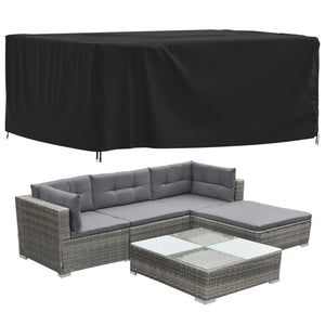 vidaXL Garden Furniture Cover Black 200x165x80 cm 420D Oxford