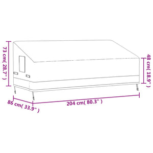 vidaXL 3-Seater Bench Cover Beige 204x86x48/73 cm 600D Oxford