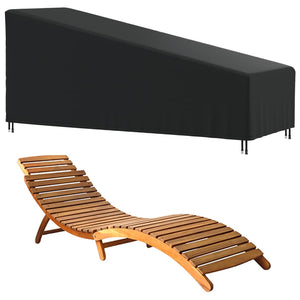 vidaXL Sun Lounger Cover Black 195x76x40/80 cm 420D Oxford