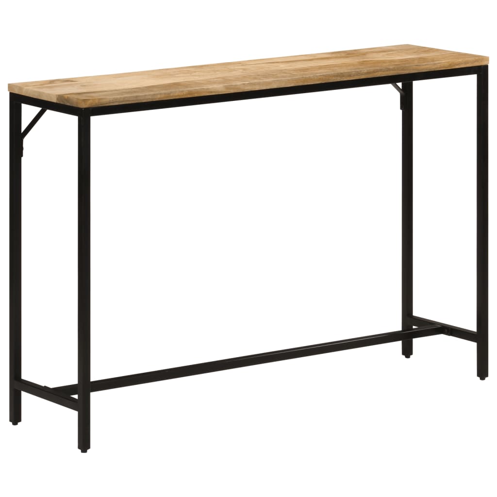 vidaXL Console Table 110x30x75 cm Solid Rough Mango Wood and Iron