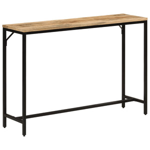 vidaXL Console Table 110x30x75 cm Solid Rough Mango Wood and Iron