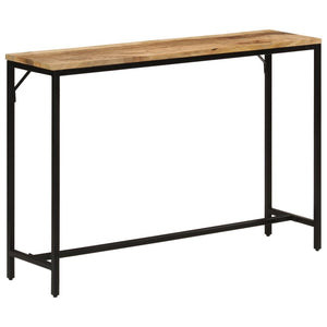 vidaXL Console Table 110x30x75 cm Solid Rough Mango Wood and Iron