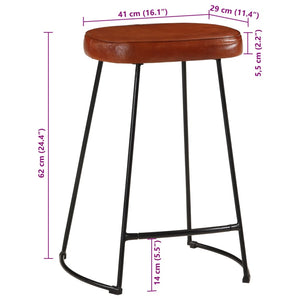 vidaXL Bar Stools 2 pcs Dark Brown 41x29x62 cm