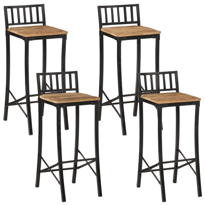 vidaXL Bar Chairs 4 pcs Solid Rough Wood Mango