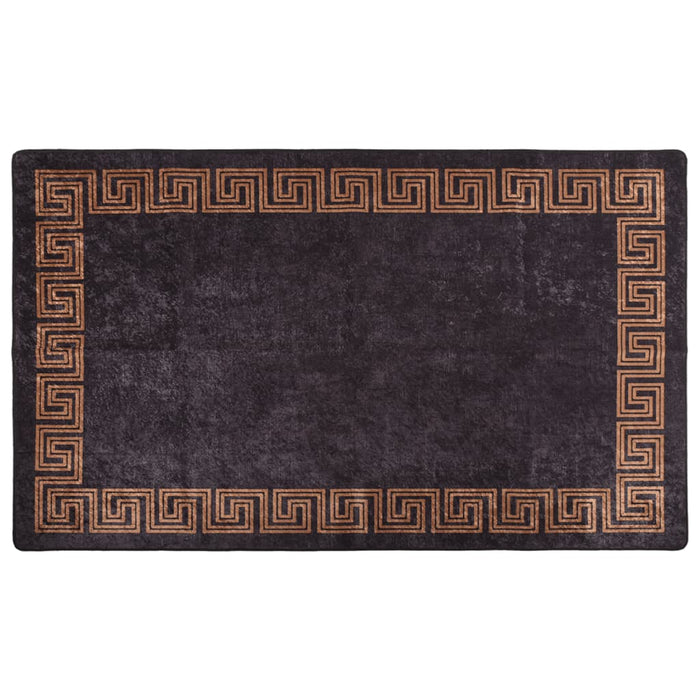 vidaXL Rug Washable Black and Gold 120x170 cm Anti Slip