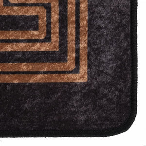 vidaXL Rug Washable Black and Gold 150x230 cm Anti Slip