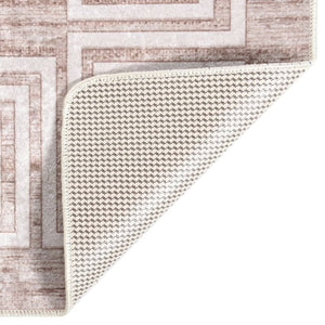 vidaXL Rug Washable Beige 150x230 cm Anti Slip