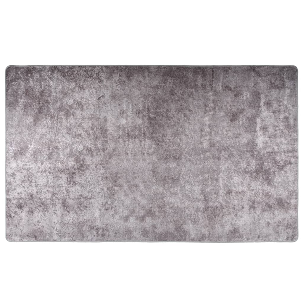 vidaXL Rug Washable Grey 120x170 cm Anti Slip