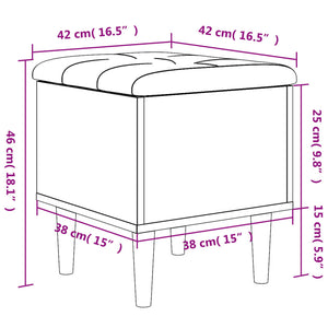 vidaXL Storage Bench Sonoma Oak 42x42x46 cm Engineered Wood