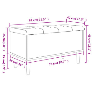 vidaXL Storage Bench White 82x42x46 cm Engineered Wood