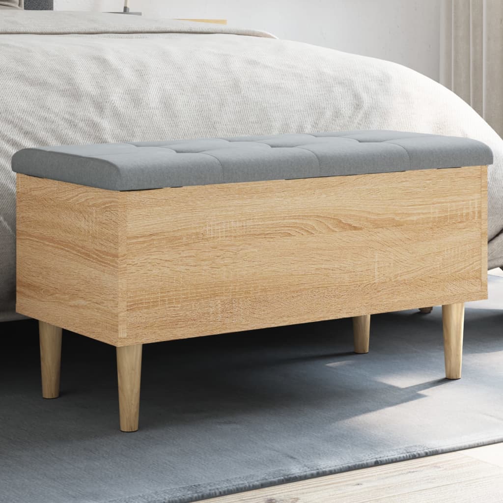 vidaXL Storage Bench Sonoma Oak 82x42x46 cm Engineered Wood