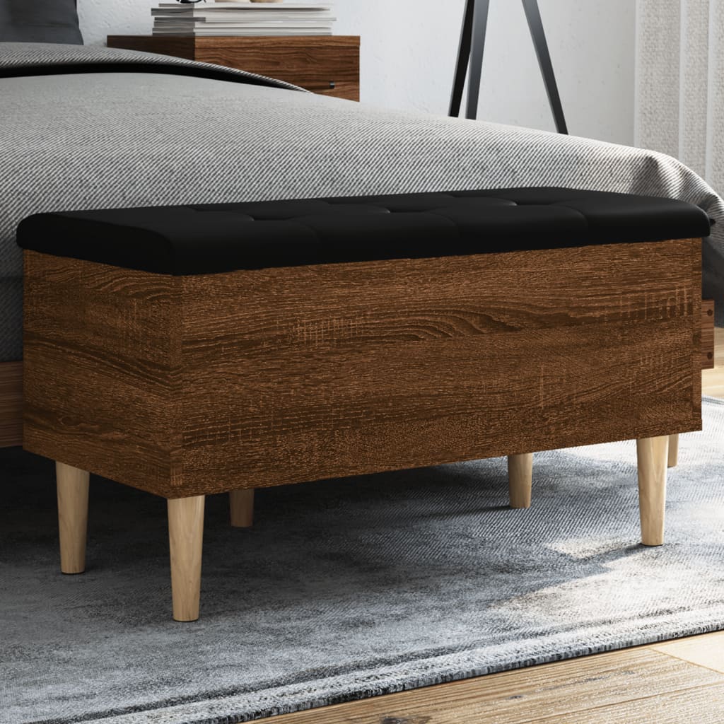 vidaXL Storage Bench Brown Oak 82x42x46 cm Engineered Wood