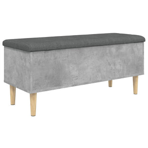 vidaXL Storage Bench Concrete Grey 102x42x46 cm Engineered Wood